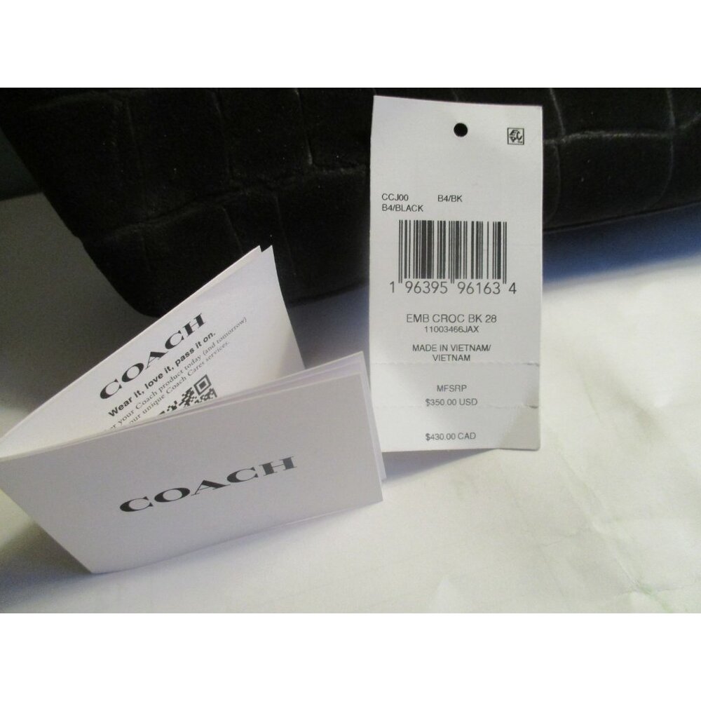 *Coach Black Croc-Embossed Suede Hobo Shoulder Bag - NWT - Picture 11 of 11